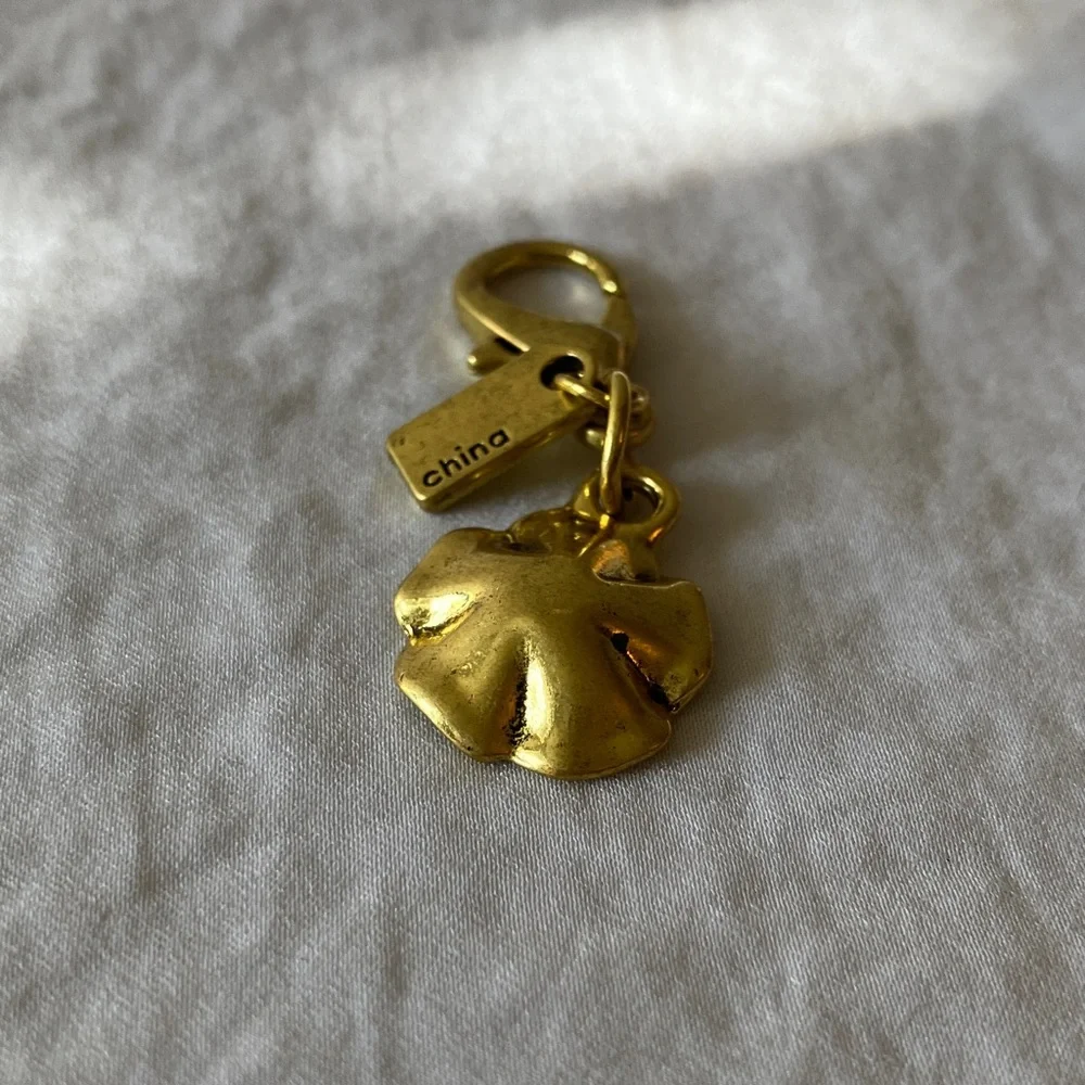 Coach Gold Floral Charm Keychain Accessory